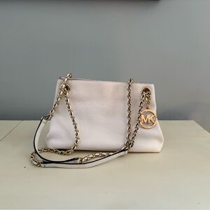 Michael Kors Jet Set Leather Bag in White